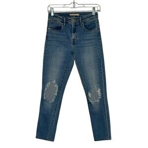 Levi Strauss 721 high rise skinny distressed jeans size 25 - 2
